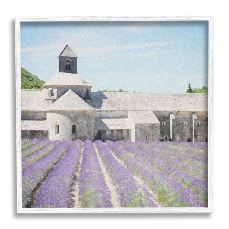 Lavande, champ de culture sur bois, impression, H 17 po x l 17 po x P 1,5 po, Giclée encadrée blanc bord de mer