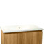 Meuble-lavabo en chêne doré peu encombrant avec lavabo en céramique, design moderne