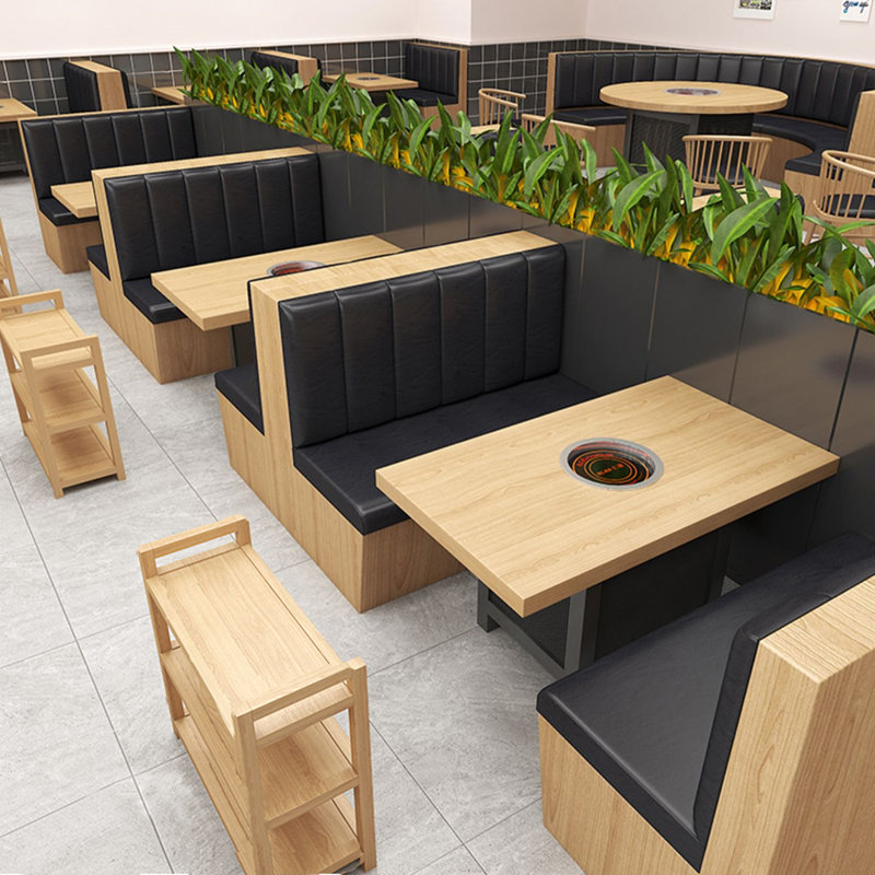 Bancs de restaurant nordiques modernes simples, Noir