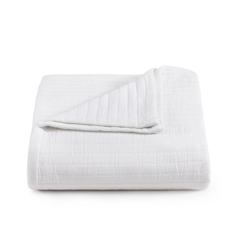 Couverture en coton Tommy Hilfiger Essential Weave, Bleu, Très grand lit