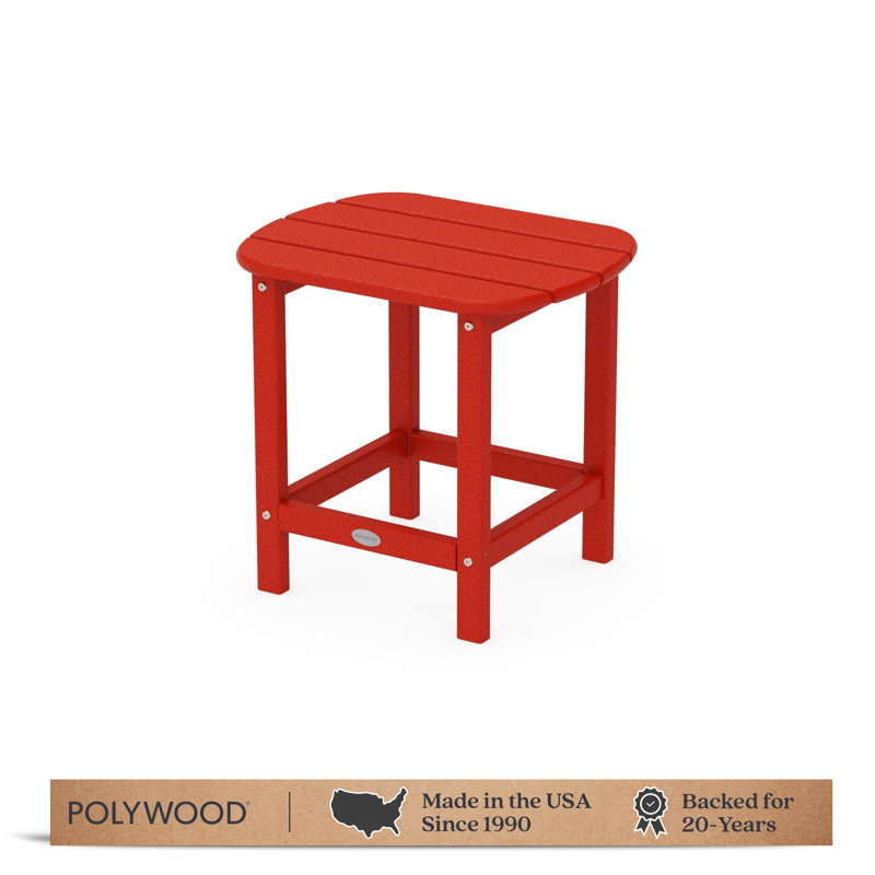 POLYWOOD South Beach 18" Side Table, Sunset Red