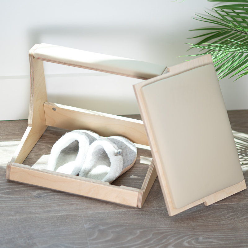 Repose-pieds VIVO en bouleau avec rangement et plateforme inclinable (Stand-ft03)