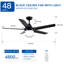 Ventilateur de plafond à DEL intégré 48 po avec lame en ABS-1835514942