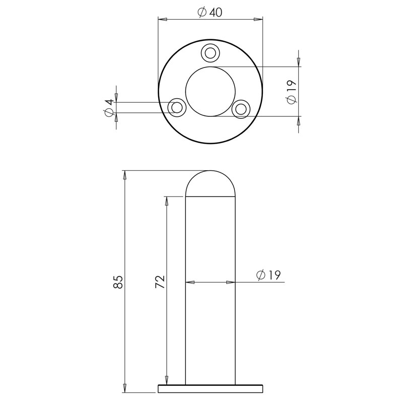 Nero Stainless Steel Baseboard Door Stop