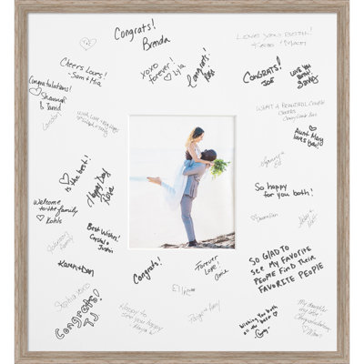 Hardwood Wedge Signature Mat Picture Frame, Photo Frame Wedding Guest Book Alternative, Autograph Picture Mat for Signature Board, Wedding Celebrations Graduations Support Encouragement or Retirement