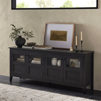 Buffet transitionnel et multimédia de 64,2 po de large avec 4 portes Kellan
