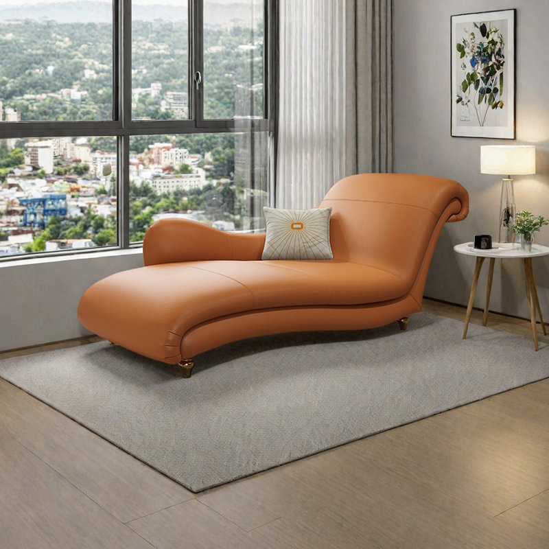 Fauteuil inclinable en similicuir Modern Luxury, Orienté à droite, Orange