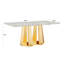 Table de salle à manger en marbre pour 6 personnes, table de salle à manger rectangulaire en faux marbre 70 po avec base en acier inoxydable à finition miroir, table de cuisine moderne en marbre de grande taille (table seulement)-633281294-633281297