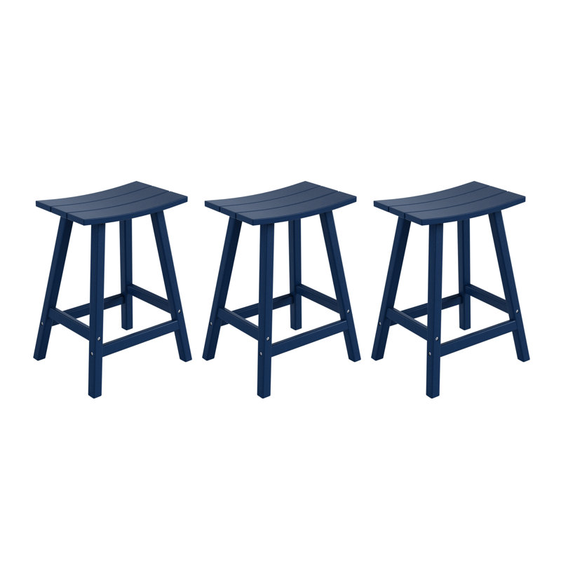 Tabouret d'extérieur Laguna, Tabouret de comptoir (siège d'une hauteur de 24 p, Marine