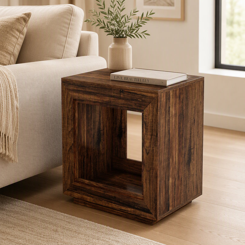 Wood End Table, Square Side Table Nightstands