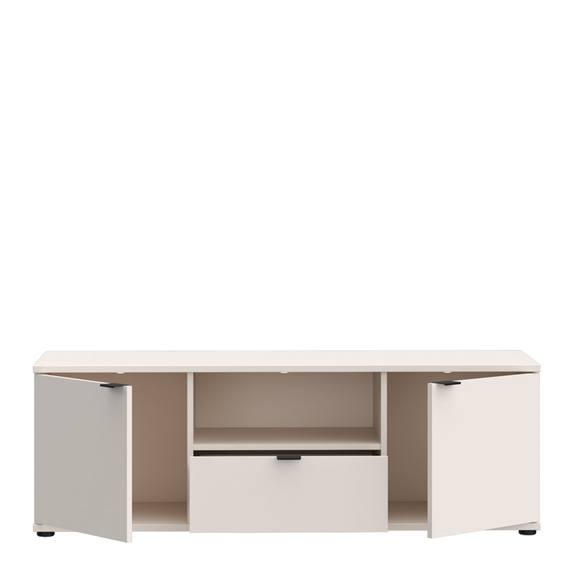 Ganymede Wide TV Unit with Open Shelf, Drawer & 2 Doors, Sand