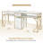 Modern Double Position Modern Nail Desk with Drawer and Shelf 78.7'' Wide, Metal Frame