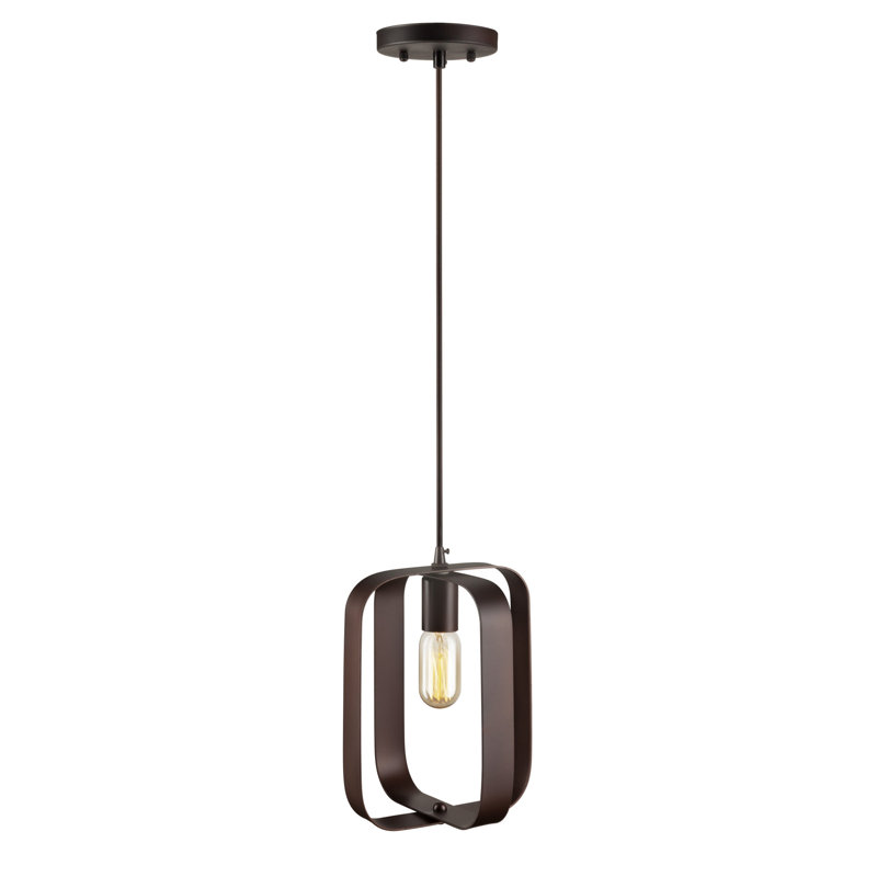 1 - Light Single Pendant, Antique Bronze