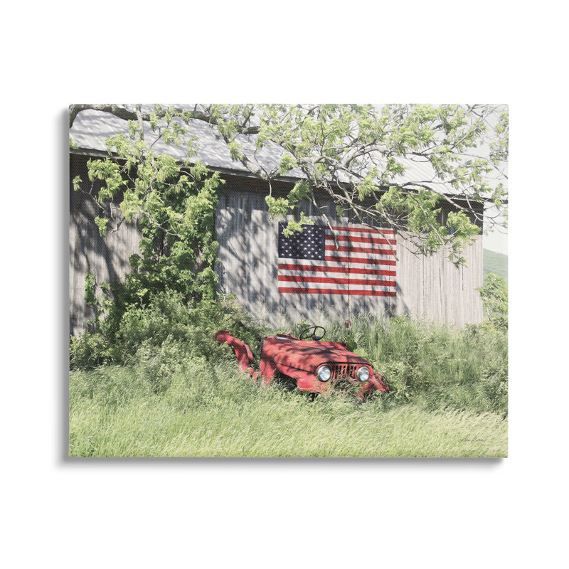 «Americana Lush Country Greenery Floater», art mural par Lori Deiter, H 16 po x l 20 po x P 1,5 po, Toile tendue