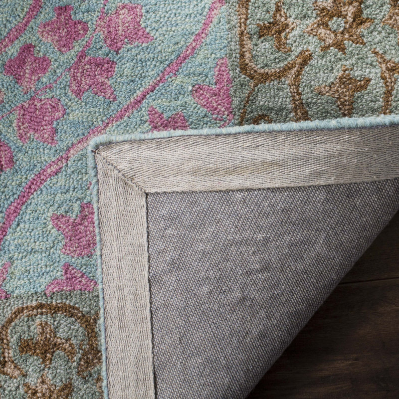 Guzi Hand Hooked Wool/Cotton Oriental Rug in Pink/Taupe, Runner 2'3" x 8'