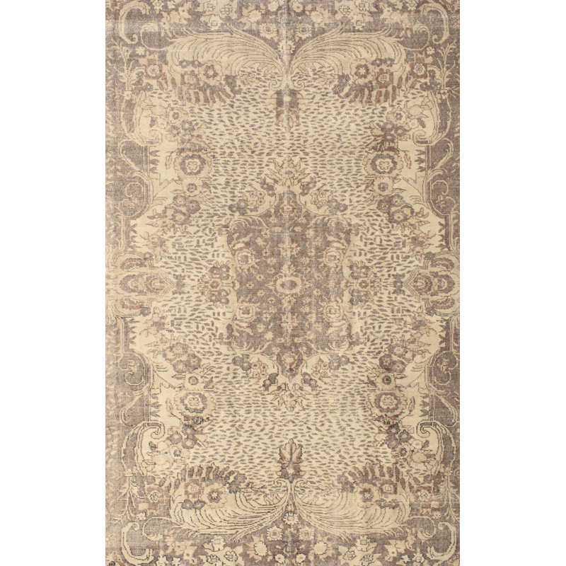 Tapis traditionnel beige / brun, Rectangle de 3 pi x 5 pi