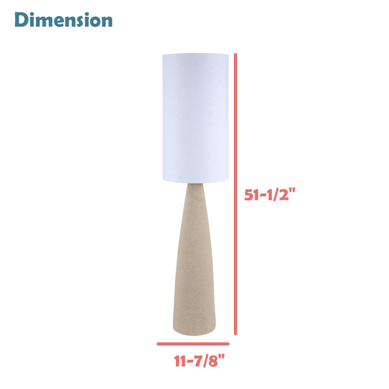 Caylon 51.5'' Column Floor Lamp, Gray