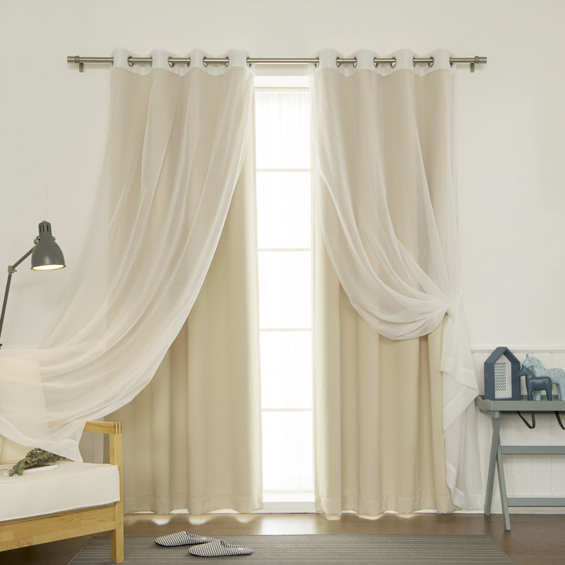 Paire de rideaux transparents avec œillets Granados, Beige