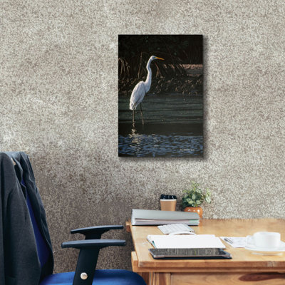 Grande aigrette sur toile par Ron Parker
