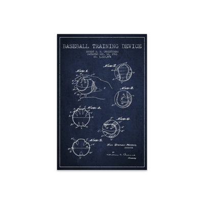 Baseball dispositif bleu marine brevet bleu par Aged Pixel