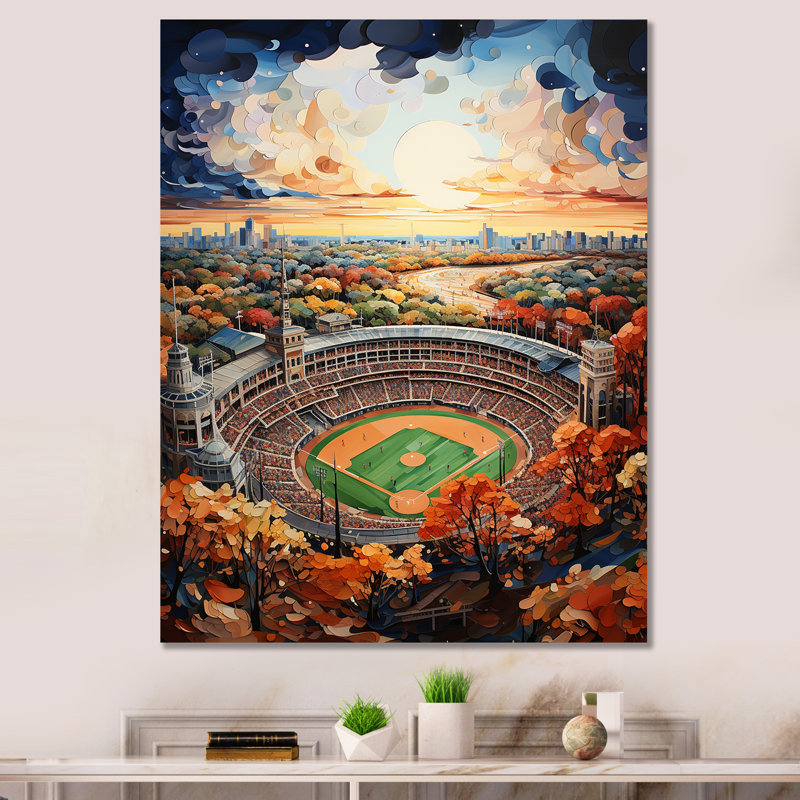 Stades «Bleachers And Cheers» - décor mural paysages urbains, H 40 po x l 30 po x P 1,5 po, Toile tendue