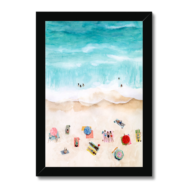 Beach Week I by Grace Popp - Painting, 34cm H x 24cm W, Black Framed Paper Print