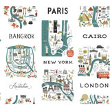 City Maps 20' L x 27" W Peel and Stick Wallpaper