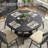 43.3"-61.1" Extendable Round Dining Table with Hidden Storage & Cross Base, Seats for 4-6,Kitchen Dining Table for Dining Room-1195170711