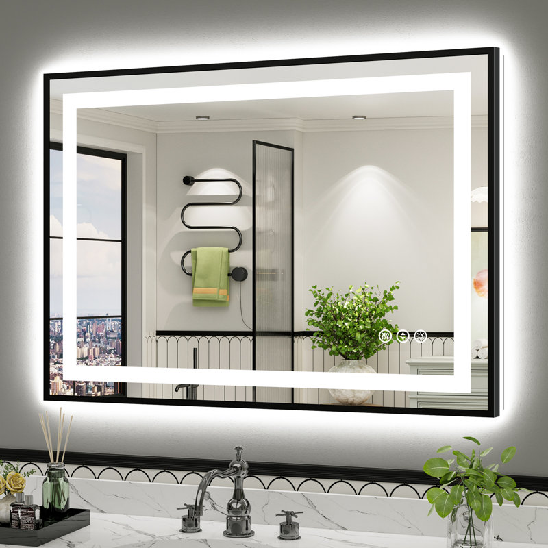 Miroir de salle de bain Matte, Rectangulaire, 44 po x 32 po