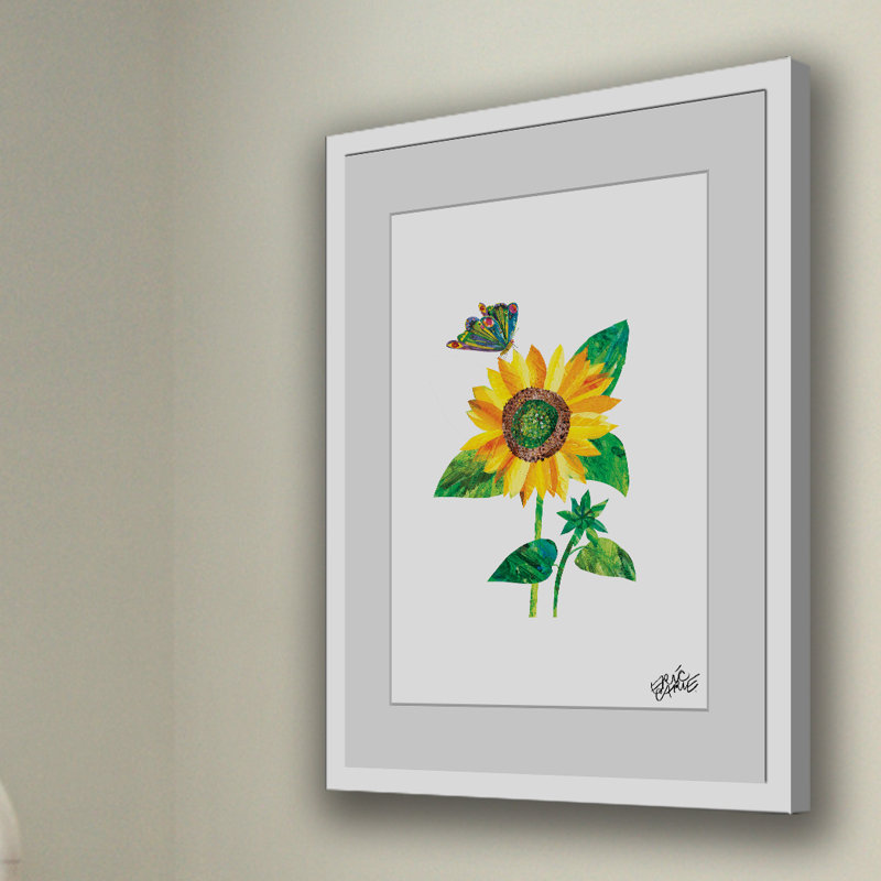 Butterfly And Sunflower - Painting, 45cm H x 30cm W