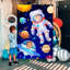 Visage d'astronaute, photographie de fond sur fond de thème de l'espace