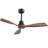 48 Inch Ceiling Fan Without Light, 3 Solid Wood Blades Outdoor Ceiling Fan 6-Speed Reversible DC Motor For Living Room
