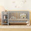 Lit de bébé convertible / lit double avec table à langer, gris