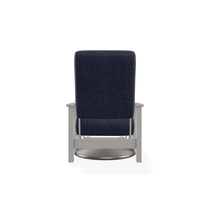 Leeward Polymer Outdoor Lounge Chair, Spectrum Indigo Sunbrella®, Warm Gray