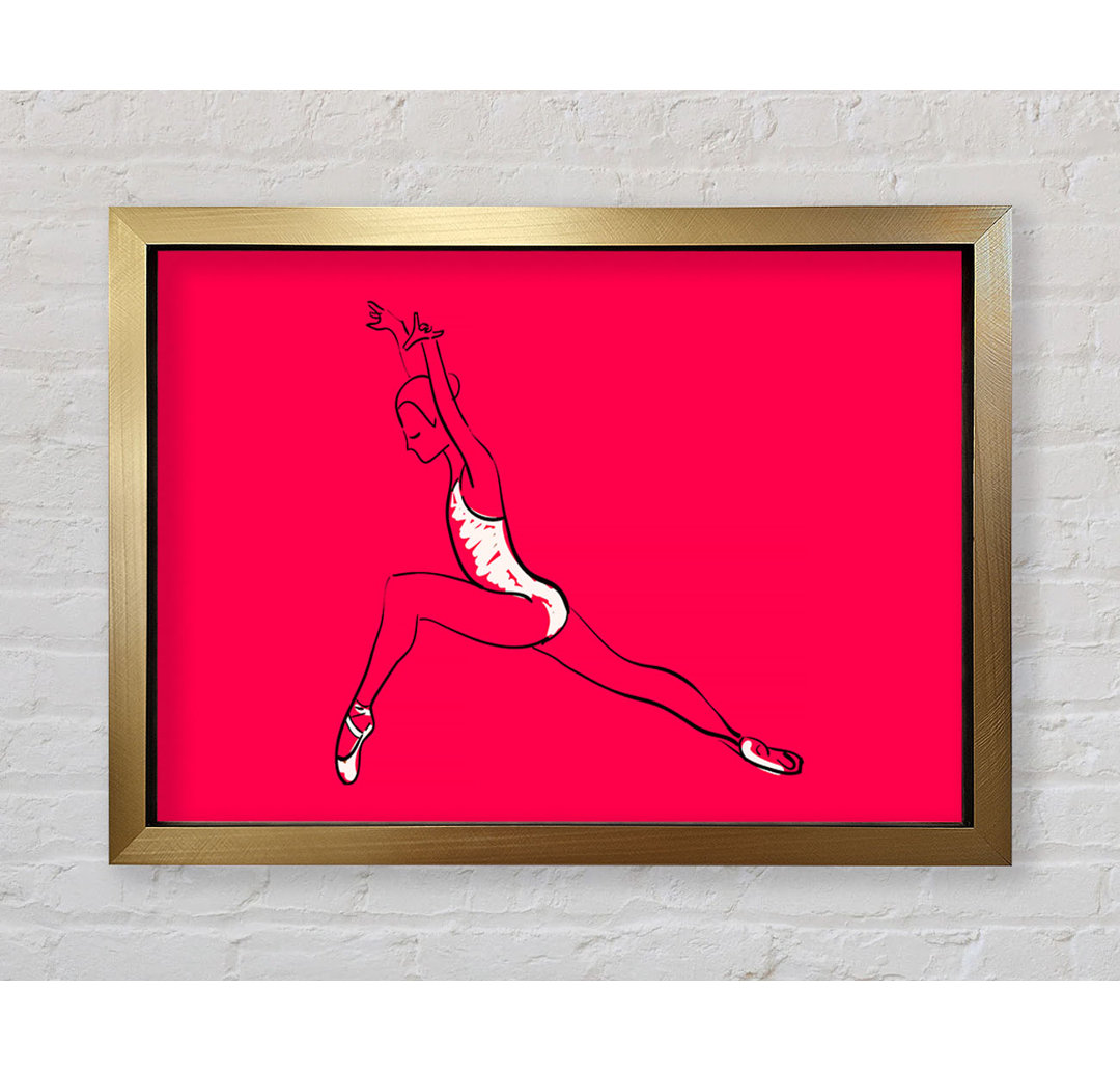 Pink White Ballerina 6 - Einzelner Bilderrahmen Kunstdrucke