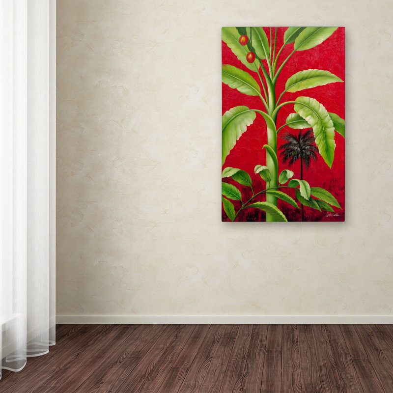 « tropical palm ii », reproduction d’art sur toile tendue, H 32 po x l 22 po x P 2 po