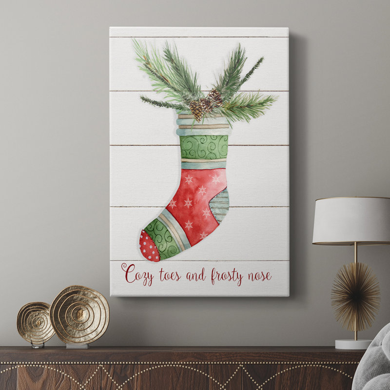Comfy Cozy Stocking I -Custom Wrapped Gallery Cavas