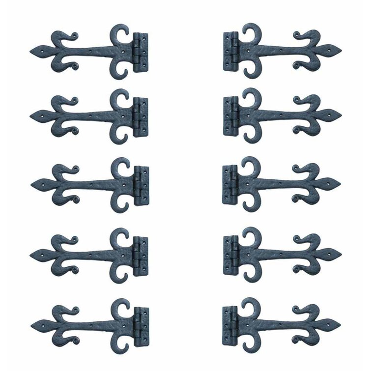 4 Pack 6 inch Faux Decorative Strap Hinge Black Decorative Strap Hinge  Wrought Iron Strap Barn Door Strap Hinges Wrought Iron Hinges Shutter  Hinges