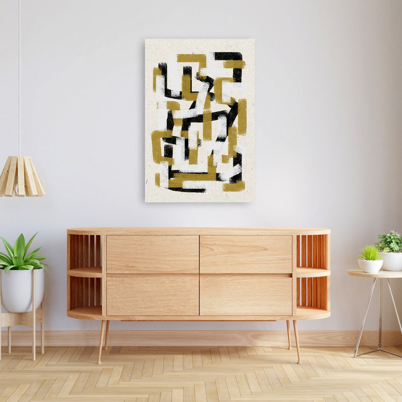 «Labyrinthine Hues», reproduction d'art abstrait contemporain audacieux, 48" H x 32" W