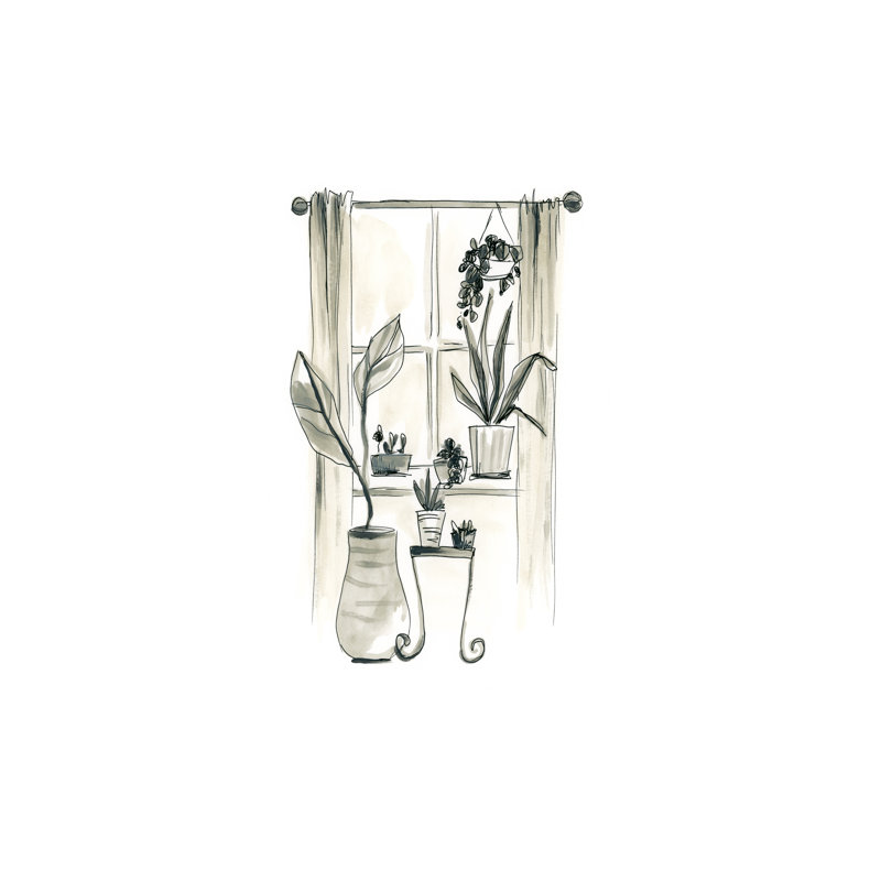 The Plant Lady's Window I by June Erica Vess - Wrapped Canvas Art Prints, 46cm H x 30cm W