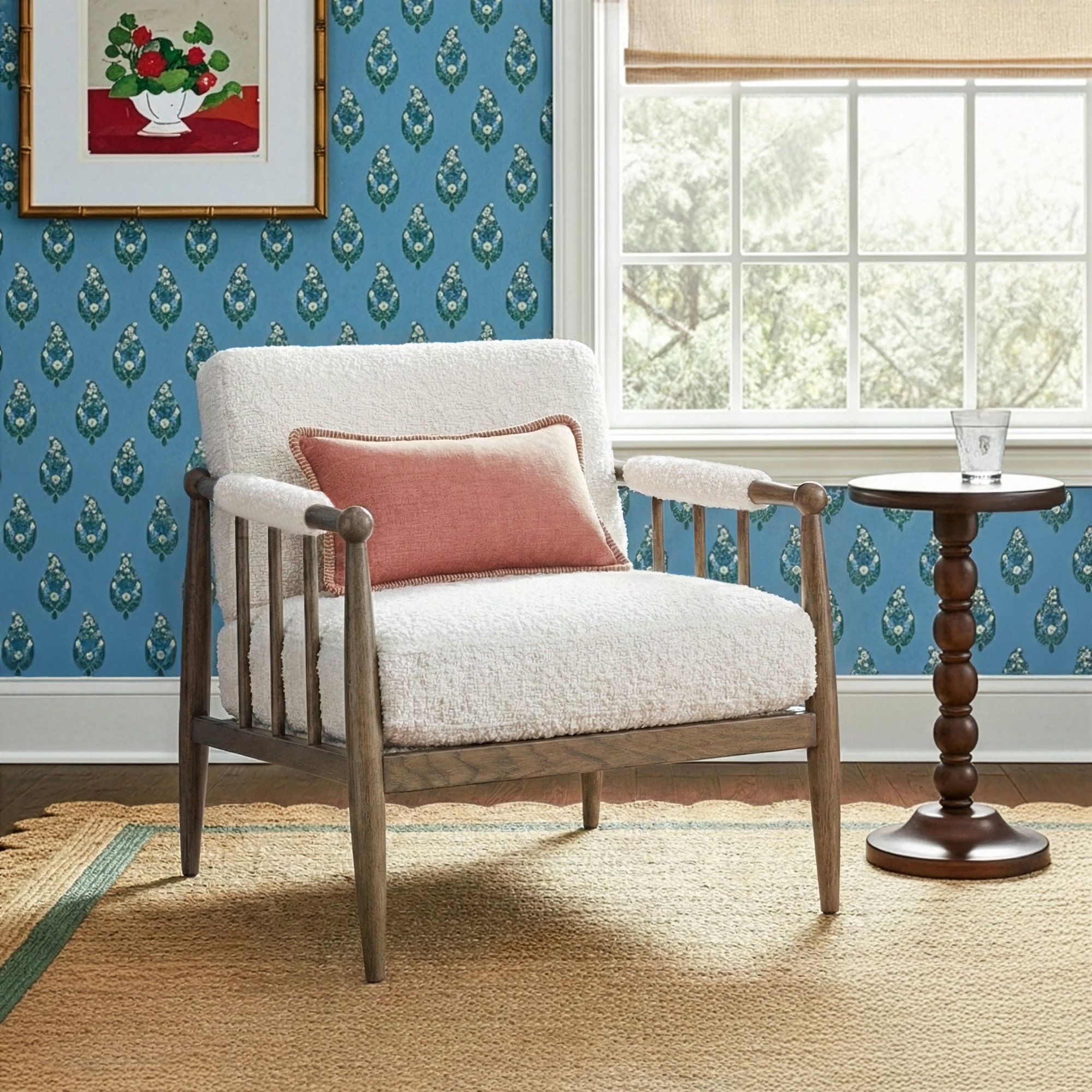 Warren Chair, Beige Boucle