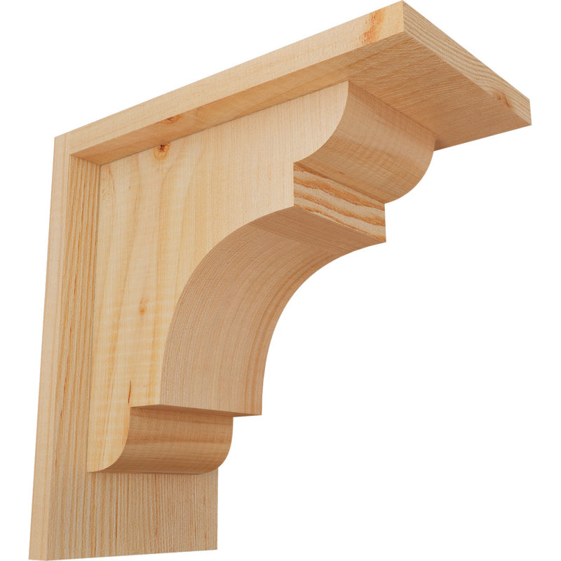 New Brighton Corbel avec plaque arrière, H 10 po x l 5,5 po x P 10 po, Sapin de Douglas, Lisse