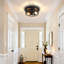 Plafonnier encastré noir 2 lumières 2 lumières pour chambre à coucher / salon (noir mat)-1118143961-1118143960