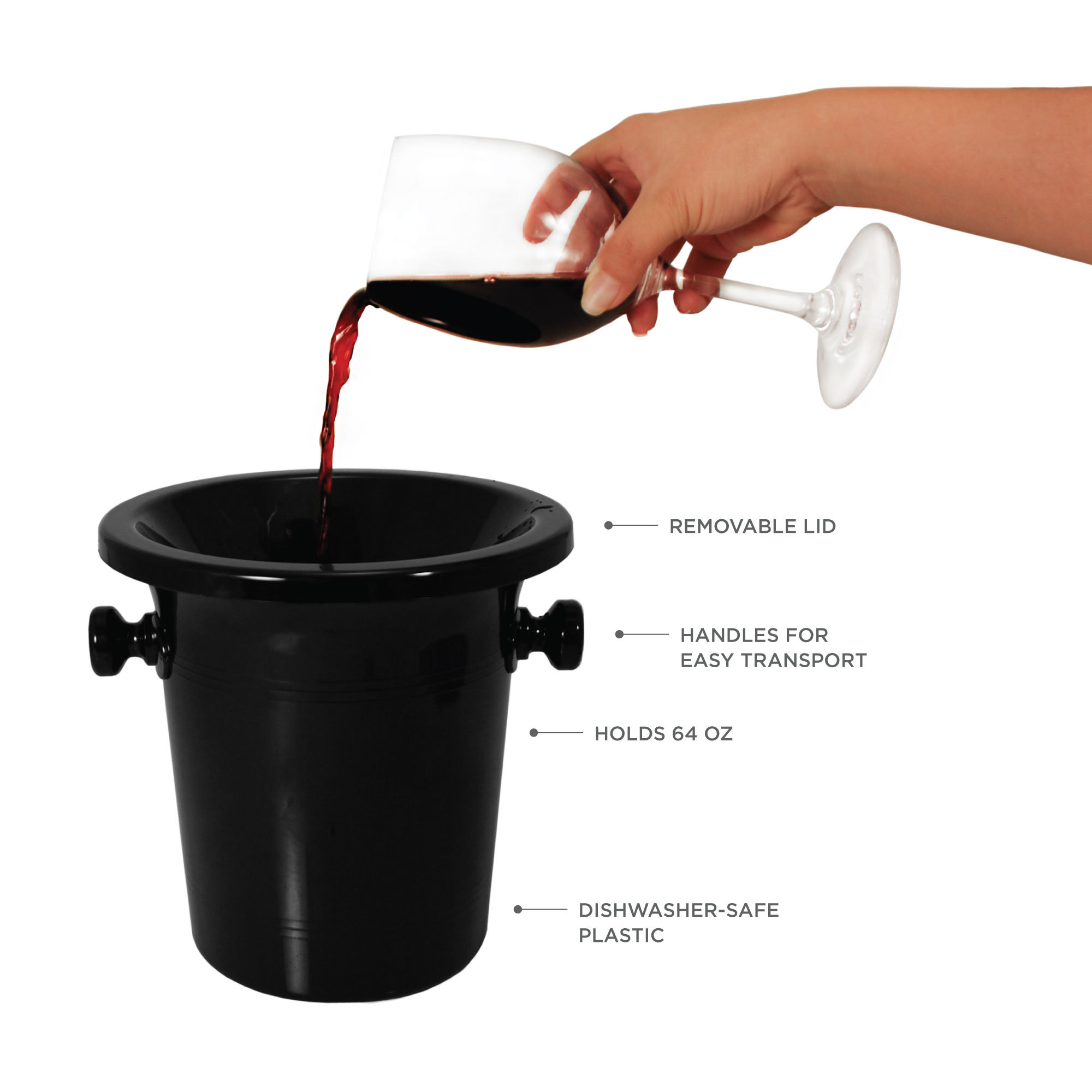 True Spittoon Plastic Wine Tasting Dump Bucket in Black Wayfair
