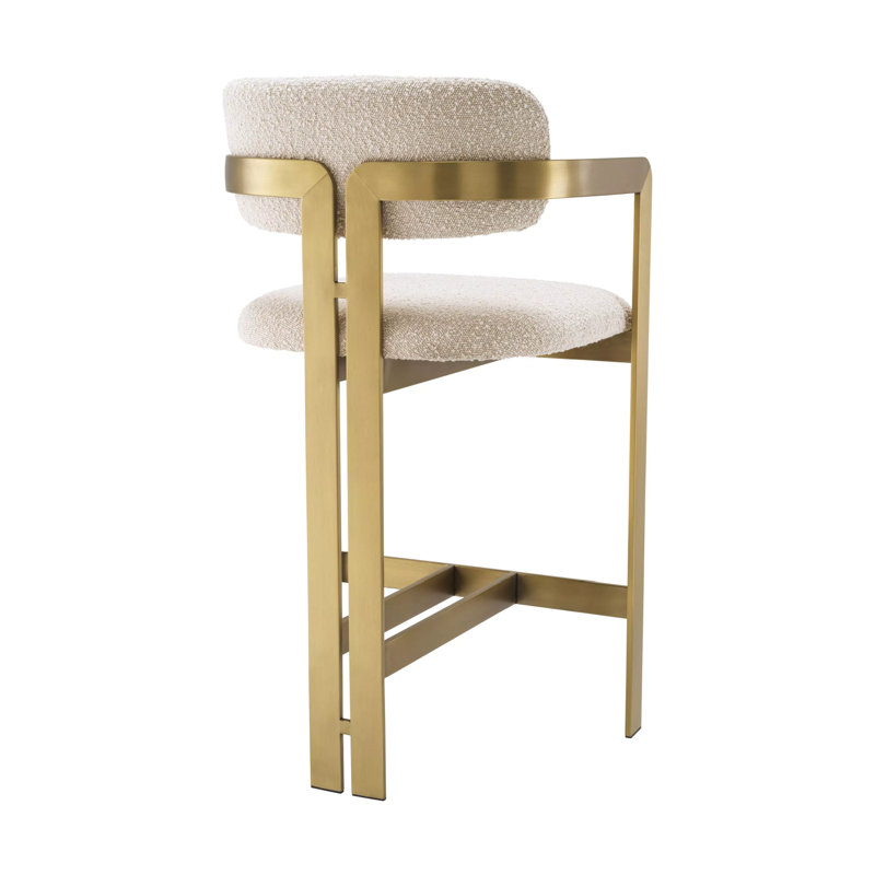 Donato Upholstered Stool with Metal Frame, Bar Stool (28" Seat Height)