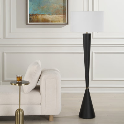 Lampe sur pied fuselée noire Philomen