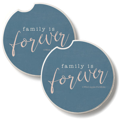 Ensemble de 2 sous-verres de voiture en pierre Forever Family