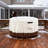 Outdoor Round Table Cover Waterproof Patio Furniture Covers,Patio Round Table Chair Set Covers - 110" Dia x 27" H, Beige and Brown