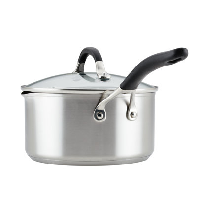 Circulon SteelShield Hybrid Stainless Steel and Nonstick Technology Saucepan, 3 Quart, Silver