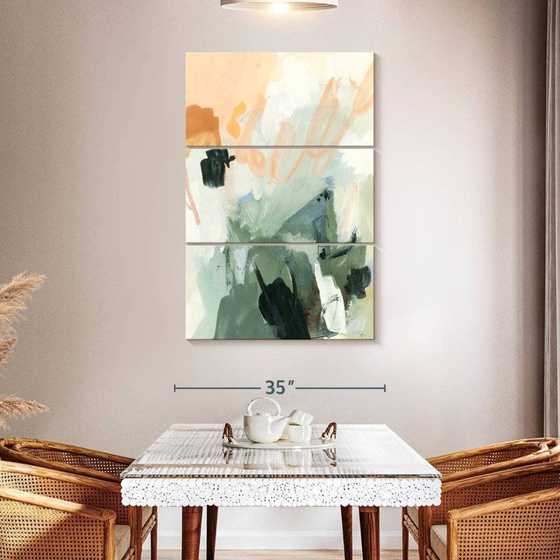 Moss And Peach I, 50" H x 32" W